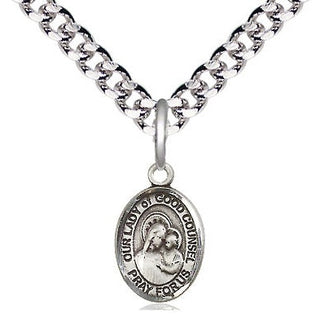 Pewter Our Lady of Good Counsel Medal Religious and Catholic Jewelry Engraved Catholic Saint Jewelry