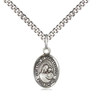 Pewter Our Lady of Good Counsel Medal Religious and Catholic Jewelry Engraved Catholic Saint Jewelry