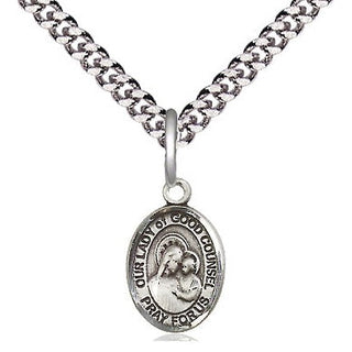 Pewter Our Lady of Good Counsel Medal Religious and Catholic Jewelry Engraved Catholic Saint Jewelry