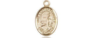 14kt Gold Our Lady of Lourdes Medal Engraved Catholic Saint Jewelry