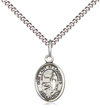 Pewter Our Lady of Lourdes Medal Religious and Catholic Jewelry Engraved Catholic Saint Jewelry
