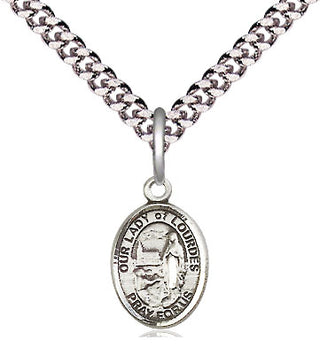 Pewter Our Lady of Lourdes Medal Religious and Catholic Jewelry Engraved Catholic Saint Jewelry