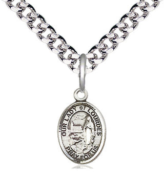 Pewter Our Lady of Lourdes Medal Religious and Catholic Jewelry Engraved Catholic Saint Jewelry