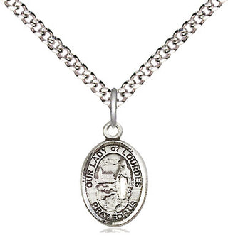 Pewter Our Lady of Lourdes Medal Religious and Catholic Jewelry Engraved Catholic Saint Jewelry