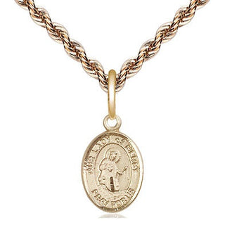14kt Gold Our Lady of Mercy Medal Engraved Catholic Saint Jewelry