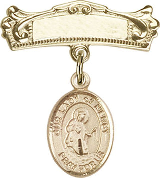 14kt Gold Badge Pin O/L of Mercy Baby Badge - Engravable