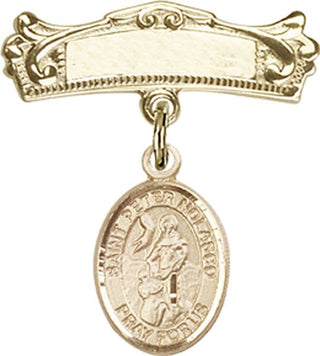 14kt Gold Filled Badge Pin St. Peter Nolasco Baby Badge - Engravable