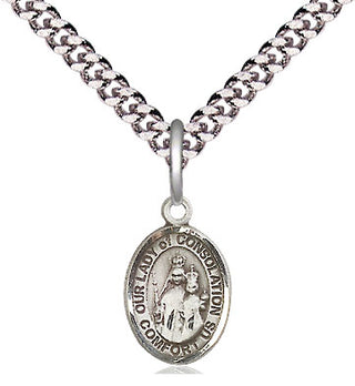 Pewter Our Lady of Consolation Medal Religious and Catholic Jewelry Engraved Catholic Saint Jewelry
