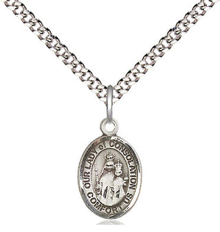 Pewter Our Lady of Consolation Medal Religious and Catholic Jewelry Engraved Catholic Saint Jewelry