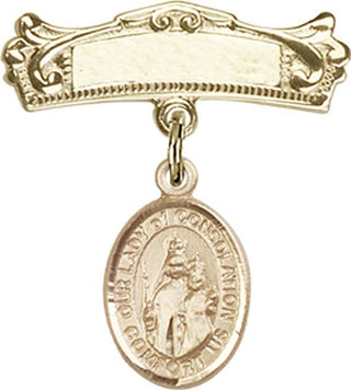 14kt Gold Badge Pin O/L of Consolation Baby Badge - Engravable