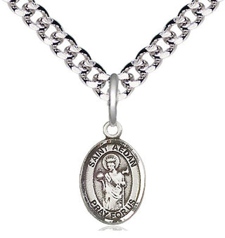 Pewter Saint Aedan of Ferns Medal Religious and Catholic Jewelry Engraved Catholic Saint Jewelry