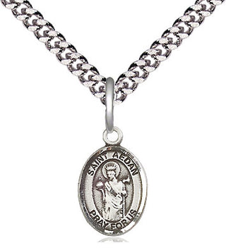 Pewter Saint Aedan of Ferns Medal Religious and Catholic Jewelry Engraved Catholic Saint Jewelry