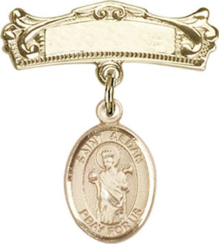 14kt Gold Filled Badge Pin St. Aedan of Ferns Baby Badge - Engravable