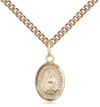 14kt Gold Marie Magdalen Postel Medal Engraved Catholic Saint Jewelry