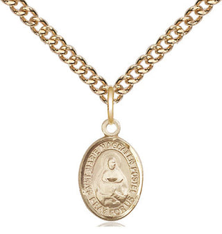 14kt Gold Marie Magdalen Postel Medal Engraved Catholic Saint Jewelry