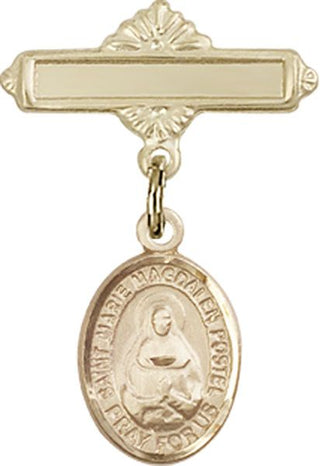14kt Gold Filled Polished Badge Pin St. Marie Magdalen Postel Baby Badge - Engravable