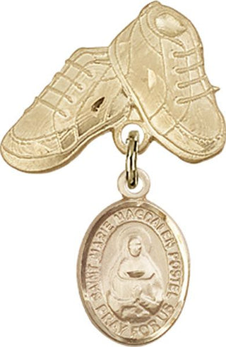 14kt Gold Filled Baby Boots St. Marie Magdalen Postel Baby Badge - Engravable
