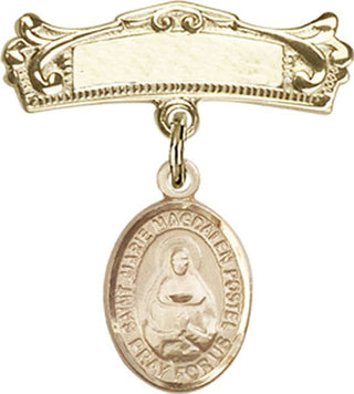 14kt Gold Badge Pin St. Marie Magdalen Postel Baby Badge - Engravable