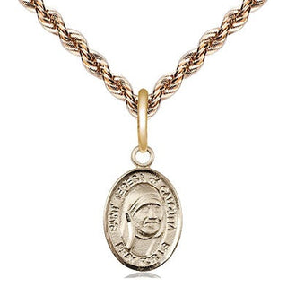 14kt Gold Saint Teresa of Calcutta Medal Engraved Catholic Saint Jewelry