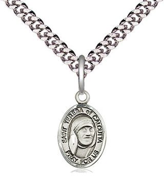 Pewter Saint Teresa of Calcutta Medal Religious and Catholic Jewelry Engraved Catholic Saint Jewelry
