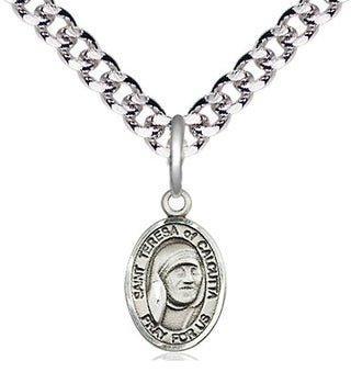 Pewter Saint Teresa of Calcutta Medal Religious and Catholic Jewelry Engraved Catholic Saint Jewelry