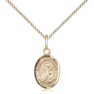 14kt Gold Saint Athanasius Medal Engraved Catholic Saint Jewelry