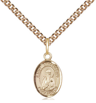 14kt Gold Saint Athanasius Medal Engraved Catholic Saint Jewelry