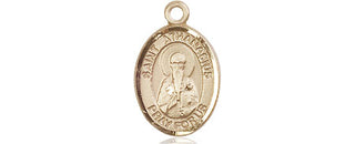 14kt Gold Saint Athanasius Medal Engraved Catholic Saint Jewelry