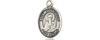 Pewter Saint Athanasius Medal Engraved Catholic Saint Jewelry