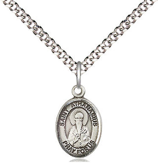 Pewter Saint Athanasius Medal Religious and Catholic Jewelry Engraved Catholic Saint Jewelry