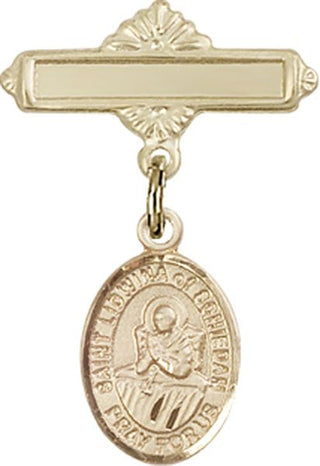 14kt Gold Filled Polished Badge Pin St. Lidwina of Schiedam Baby Badge - Engravable