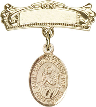 14kt Gold Badge Pin St. Lidwina of Schiedam Baby Badge - Engravable