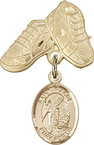 14kt Gold Baby Boots St. Fiacre Baby Badge - Engravable