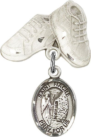 Sterling Silver Baby Boots St. Fiacre Baby Badge - Engravable