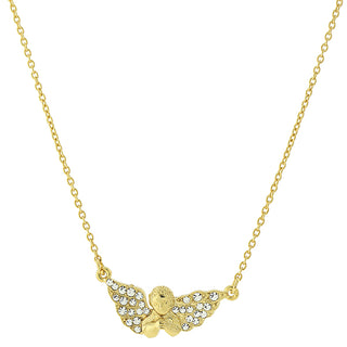 14K Gold-Dipped Crystal Guardian Angel Necklace