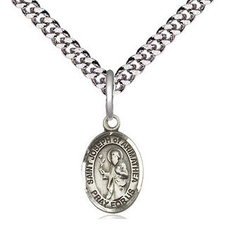 Pewter Saint Joseph of Arimathea Medal Religious and Catholic Jewelry Engraved Catholic Saint Jewelry