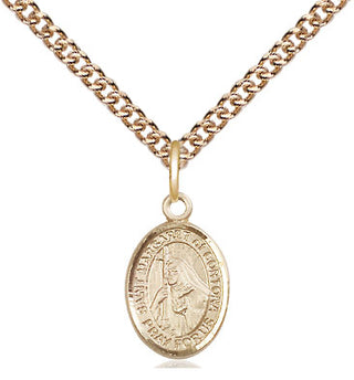 14kt Gold Saint Margaret of Cortona Medal Engraved Catholic Saint Jewelry