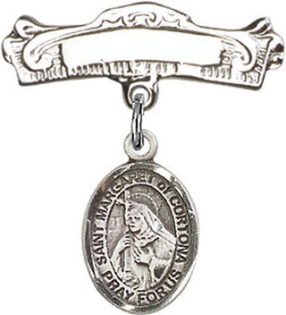 Sterling Silver Badge Pin St. Margaret of Cortona Baby Badge - Engravable