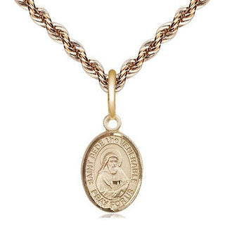 14kt Gold Saint Bede the Venerable Medal Engraved Catholic Saint Jewelry