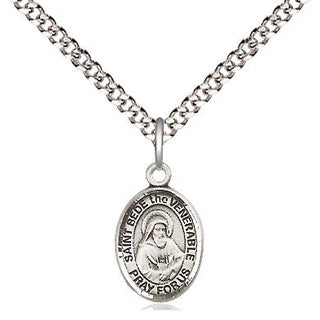 Pewter Saint Bede the Venerable Medal Religious and Catholic Jewelry Engraved Catholic Saint Jewelry