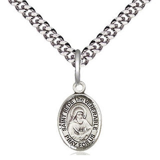 Pewter Saint Bede the Venerable Medal Religious and Catholic Jewelry Engraved Catholic Saint Jewelry