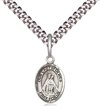 Pewter Our Lady of Olives Medal Religious and Catholic Jewelry Engraved Catholic Saint Jewelry