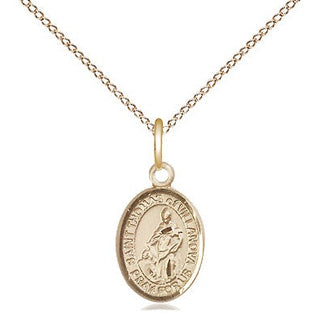 14kt Gold Saint Thomas of Villanova Medal Engraved Catholic Saint Jewelry