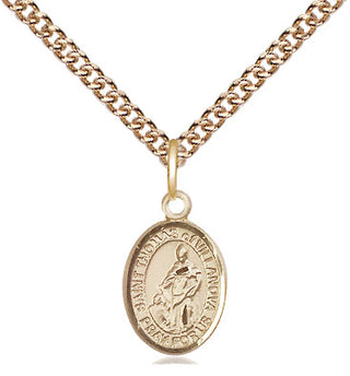 14kt Gold Saint Thomas of Villanova Medal Engraved Catholic Saint Jewelry