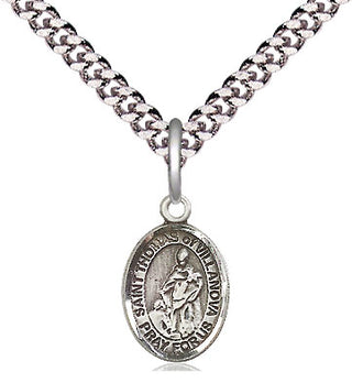 Pewter Saint Thomas of Villanova Medal Religious and Catholic Jewelry Engraved Catholic Saint Jewelry