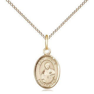 14kt Gold Saint Pius X Medal Engraved Catholic Saint Jewelry
