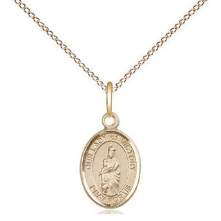 14kt Gold Our Lady of Victory Medal Engraved Catholic Saint Jewelry
