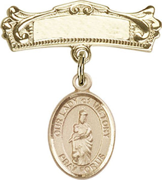 14kt Gold Filled Badge Pin O/L of Victory Baby Badge - Engravable