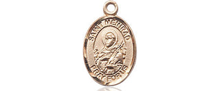 14kt Gold Filled Saint Meinrad of Einsideln Medal Engraved Catholic Saint Jewelry