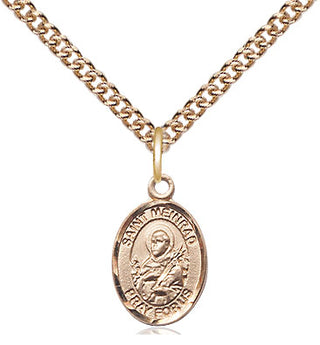 14kt Gold Filled Saint Meinrad of Einsideln Medal Religious and Catholic Jewelry Engraved Catholic Saint Jewelry